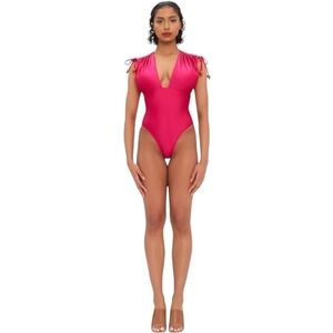 ANDREA IYAMAH Roba One-Piece Swimsuit, Size Large, Ruby, NWT